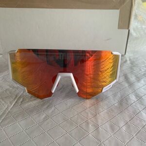 Polarized White Sunglasses with Orange Lenses